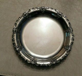 Vntg Wallace Grand Baroque Sterling Silver 4413 Sandwich Plate Tray 8 3/4 " Diam