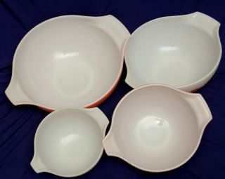 VINTAGE PINK PYREX GOOSEBERRY CINDERELLA MIXING BOWL SET 4 - 4