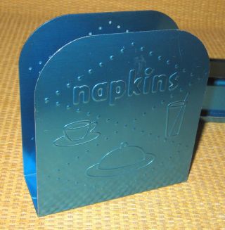 Tedgro Denver | VINTAGE Blue Aluminum Napkin Holder Butter Dish Toothpick Cup 2