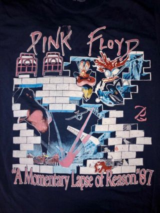 Vintage 1987 XL Pink Floyd A Momentary Lapse Of Reason Tour Concert T - Shirt 2