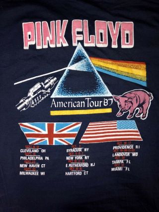 Vintage 1987 XL Pink Floyd A Momentary Lapse Of Reason Tour Concert T - Shirt 3