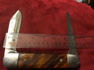 Huge Vintage Us Colonial Prov R.  I.  Folding Pocket 2 Blade Knife Saw Survival