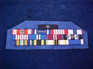 Attributed Orig Ribbon Bar Knight Order Of St.  John " Neck Order " Red Cross Order