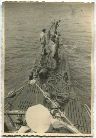 German Wwii Archive Photo: Kriegsmarine U - Boat Crew On Upper Deck