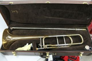 Vintage Bach Bach 42g Stradivarius Trombone Usa Pro Model Elkhart Ind B56741a -