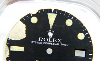 Vintage Factory Rolex Submariner 1680 Matte Black Light Cream Watch Dial 2