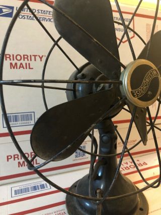 Vintage/Antique Westinghouse 9  Oscillating Desk Fan,  1930’s,  Broken Blade 3