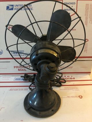 Vintage/Antique Westinghouse 9  Oscillating Desk Fan,  1930’s,  Broken Blade 5