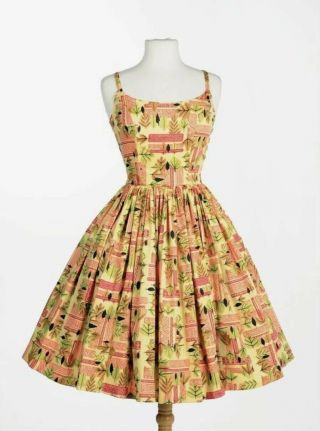 Pinup Girl Clothing Pinup Couture Tiki Yellow Jenny Dress Size Small Worn Once