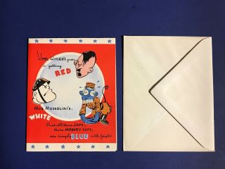 Wwii Humorous Military Greeting Card With Envelope