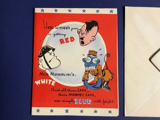 WWII humorous military greeting card with envelope 2