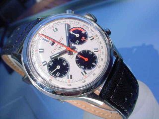 VINTAGE CHRONODECO 1968 CHRONOGRAPH.  VALJOUX CAL 7736 MVMT.  FANCY DIAL 3