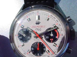 VINTAGE CHRONODECO 1968 CHRONOGRAPH.  VALJOUX CAL 7736 MVMT.  FANCY DIAL 7