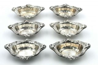 Set Of 6 Antique Wilcox & Wagoner Sterling Silver Candy & Nut Bowls Nr 5746