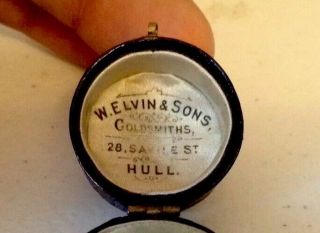 Victorian Antique Ring Box/Holder - W.  E Lvin & Sons Gold Smith - Vtg Jewelry Box 2