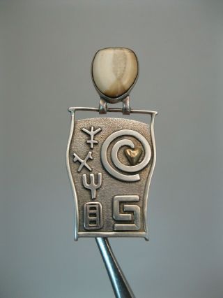 Zealandia Sterling Silver Pin / Pendant & Earring Set w Gold Heart 2