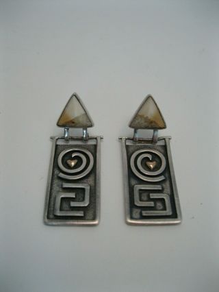 Zealandia Sterling Silver Pin / Pendant & Earring Set w Gold Heart 5