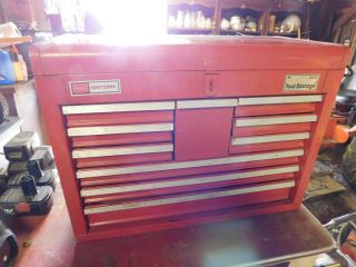 Sears Craftsman tool chest toolbox bench top storage steel 10 drawer vintage box 2