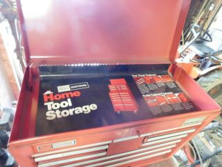 Sears Craftsman tool chest toolbox bench top storage steel 10 drawer vintage box 4
