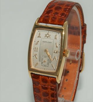 Vintage Hamilton Masonic 6172 Registered Edition Gold Plated Watch