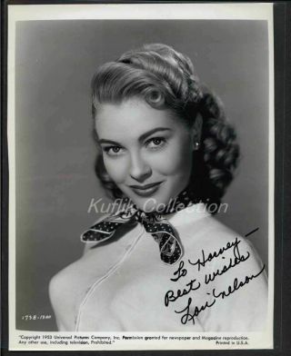 Lori Nelson - Signed Vintage Celebrity Autograph Photo - Hot Rod Girl