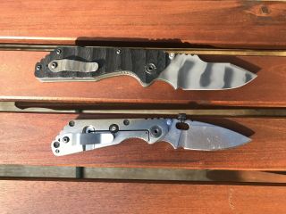 Custom Strider GB S30V With Rare TAD Gear Tritium Thumb Stud Triple Aught Design 10