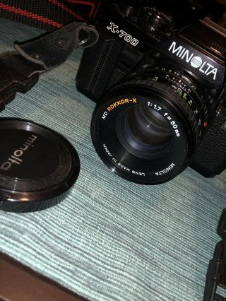 Vintage Minolta X - 700 Camera With MD Zoom Lenses And Promaster FTM 5000 Flash 3