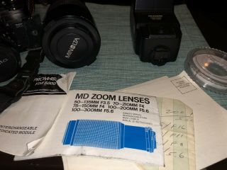 Vintage Minolta X - 700 Camera With MD Zoom Lenses And Promaster FTM 5000 Flash 7
