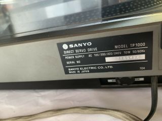 Vintage Sanyo TP 1000 Turnable 6