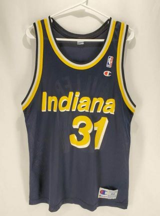 Vtg Authentic Champion Indiana Pacers Reggie Miller Jersey Nba Size 44