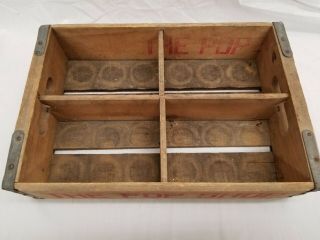 Vintage Wood Wooden Pop Shop Bottle Case Crate Carrier Saginaw Michigan Soda 2