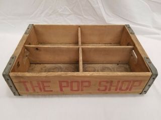 Vintage Wood Wooden Pop Shop Bottle Case Crate Carrier Saginaw Michigan Soda 3