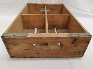 Vintage Wood Wooden Pop Shop Bottle Case Crate Carrier Saginaw Michigan Soda 5