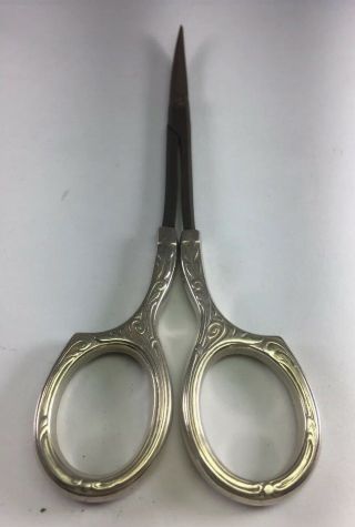 Antique Gorham Sterling Silver Repousse Sewing Scissors Shears Size 4.  25” M116