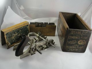 Vintage STANLEY No 45 Combination Plane,  accessories and 23 Cutters 2