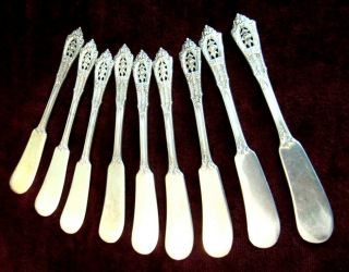 9 Wallace Rose Point Sterling Silver Butter Spreaders