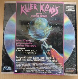 Vtg 1988 1989 Killer Klowns From Outer Space Laserdisc Image With Srhink Scarce