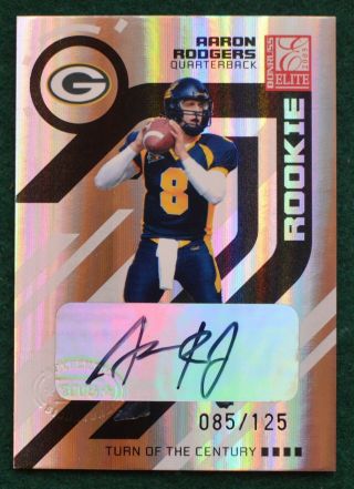 Aaron Rodgers AUTO rookie card RARE d /125 2005 Green Bay Packers autograph RC 2