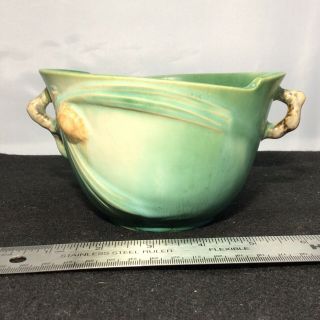 Vintage Roseville Art Pottery Green Pine Cone Bowl 320 - 5 Euc