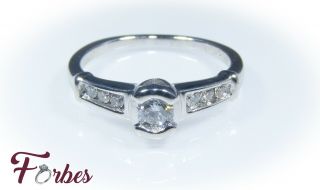 Vintage 1/3 Carat Diamond Engagement Ring In 14k White Gold Sz 4.  75 3.  6 Grams Nr