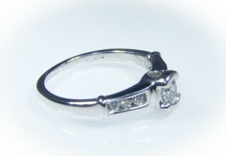 Vintage 1/3 Carat Diamond Engagement Ring In 14k White Gold SZ 4.  75 3.  6 Grams NR 3