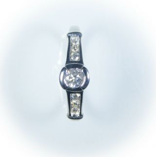Vintage 1/3 Carat Diamond Engagement Ring In 14k White Gold SZ 4.  75 3.  6 Grams NR 7