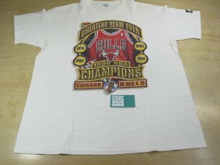 Vintage Starter 1996 Nba Finals Champions Chicago Bulls Tee Shirt White Xl