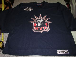 Vintage Ccm York Rangers Center Ice Hockey Jersey Size Xl Statue Of Liberty