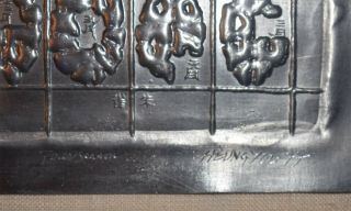 Listed Chinese Artist Cheung Yee,  Rare Metal Relief Signed Numbered 7