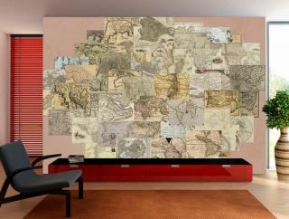 Vintage Maps Wall Art Collage Wall Stickers