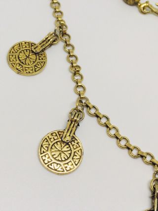 Yves Saint Laurent YSL Gold Tone Vintage Spiral Disc Pendant Necklace 2