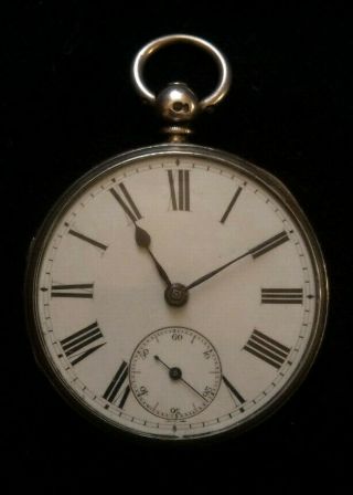 Antique Solid Silver Fusee Lever Pocket Watch Fully Hallmarked For London 1864