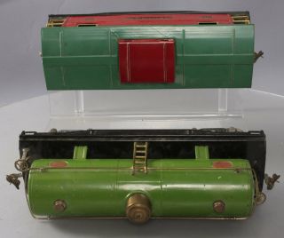 Lionel 215 Std Gauge Vintage Green Tank Car & 218 Red Caboose w/Green Roof 3