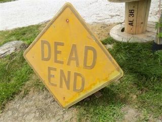 Dead End Street Sign,  Vintage Metal Sign,  Road Street Highway Interstate Sign,